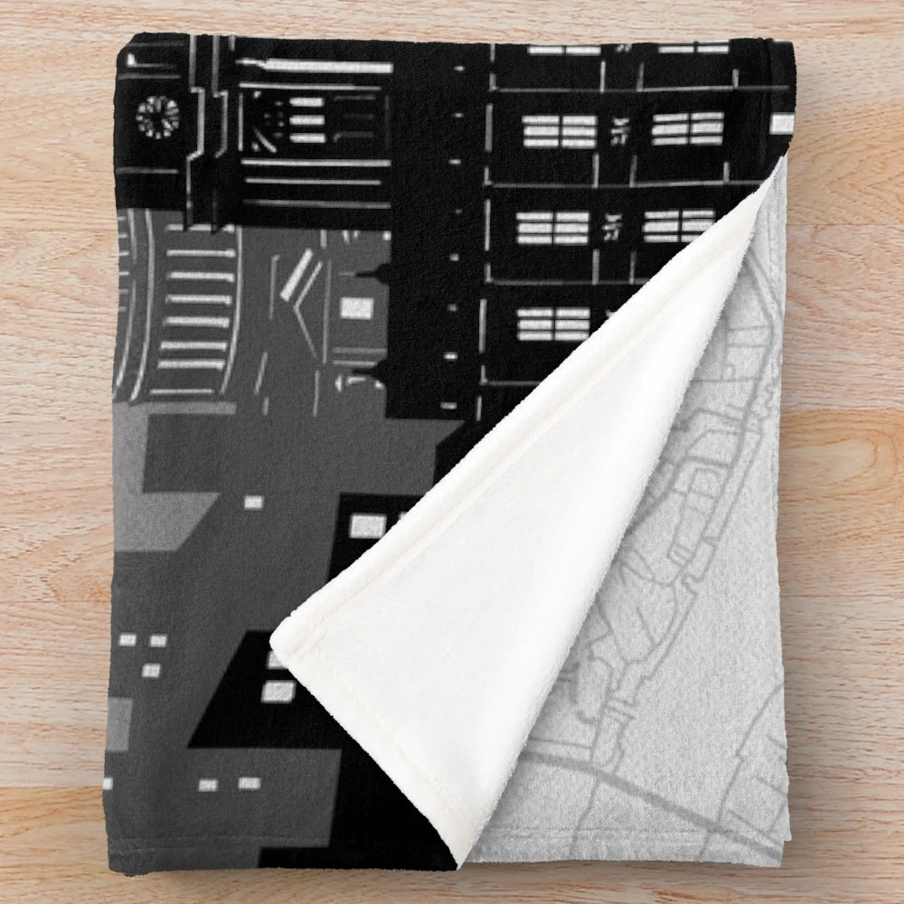 Minimalistic London skyline plush blanket