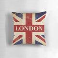 London Union Jack Themed Throw Pillow