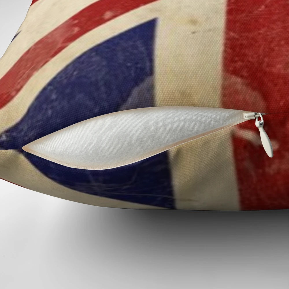 London Union Jack Themed Throw Pillow
