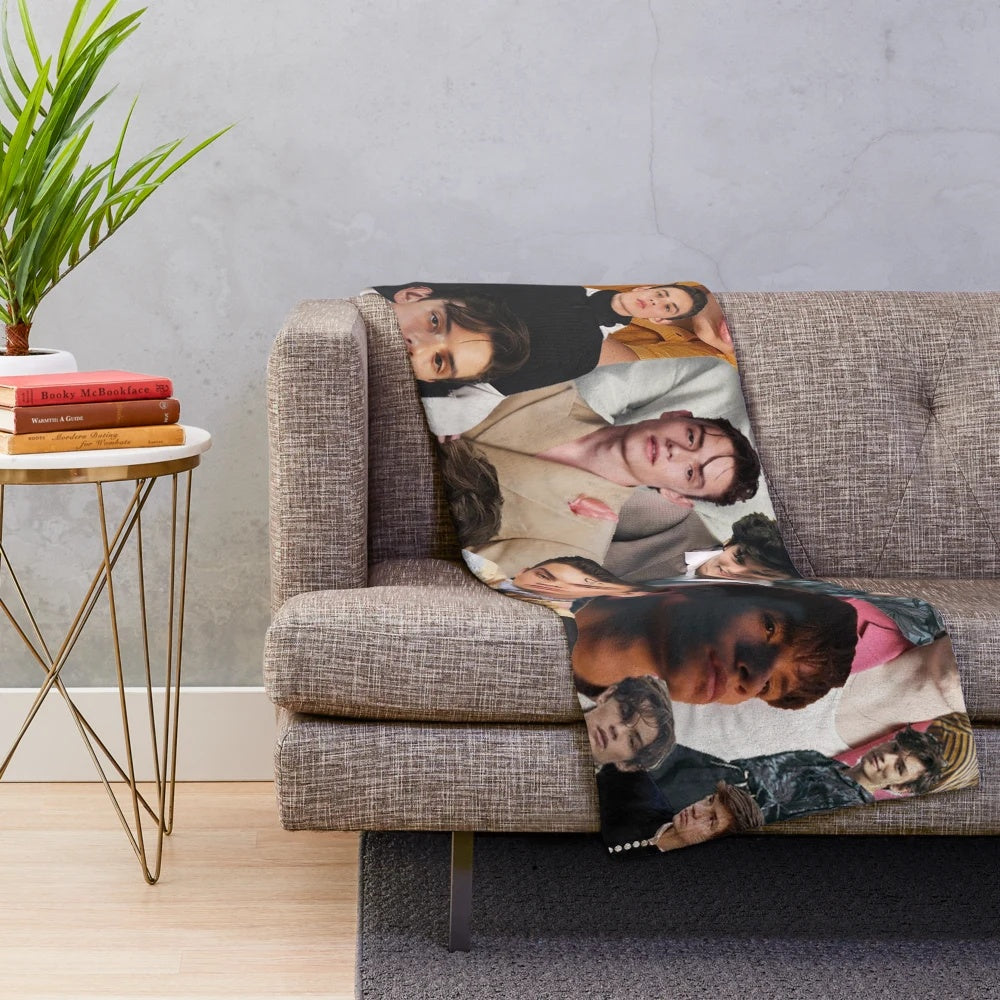 Louis Partridge Collage Plush Blanket, featuring the talented young actor