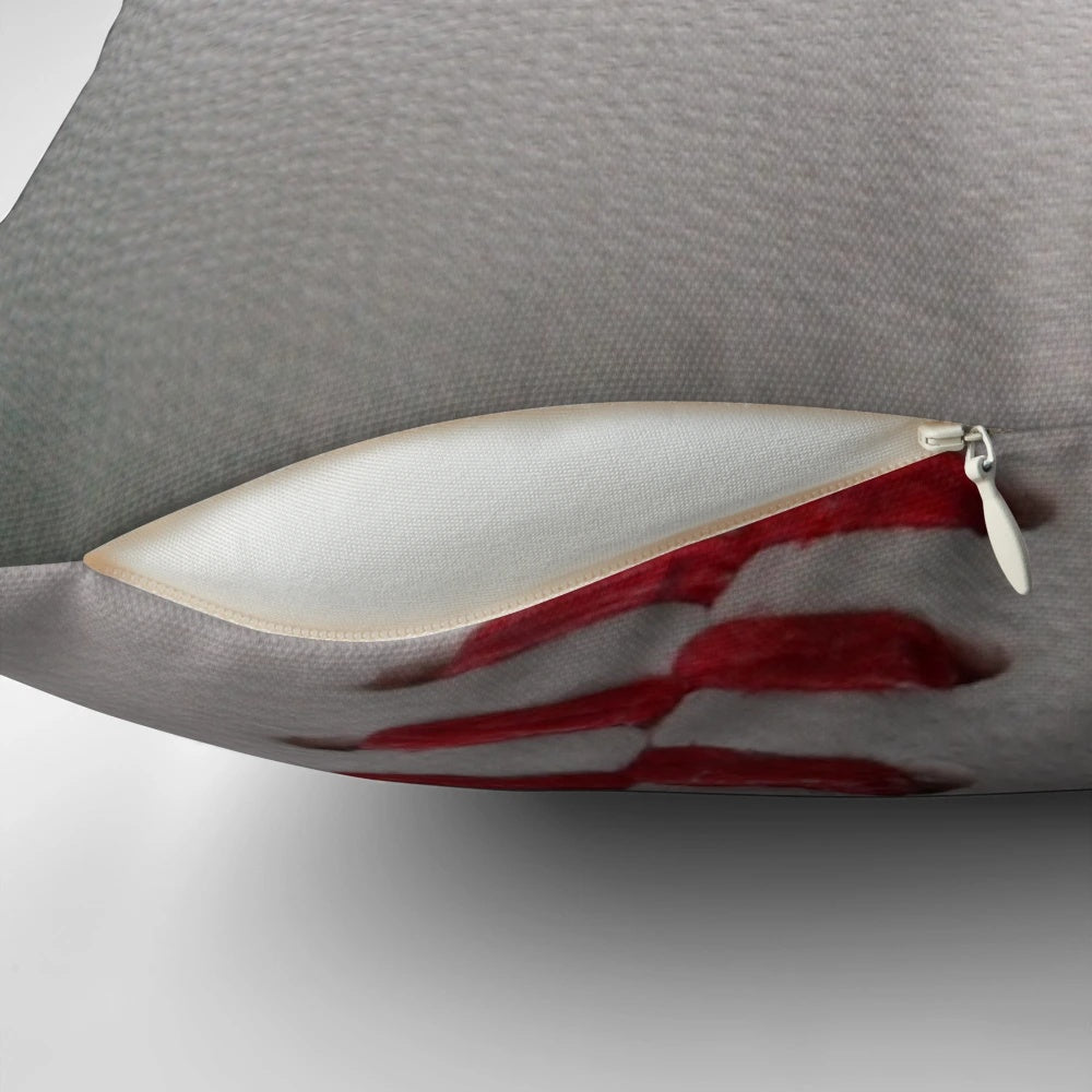 Baseball-themed throw pillow with bats, home plate, and "home run" design for man cave decor
