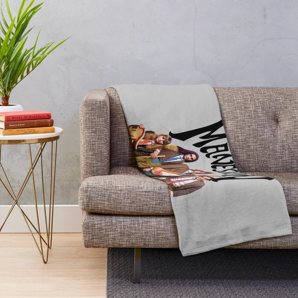 Maneskin-inspired plush blanket featuring the Italian rock band