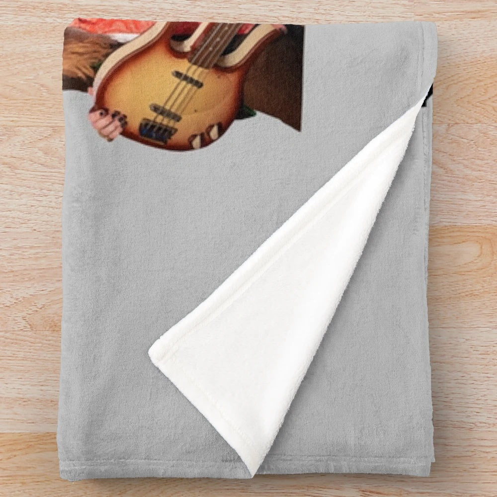 Maneskin-inspired plush blanket featuring the Italian rock band