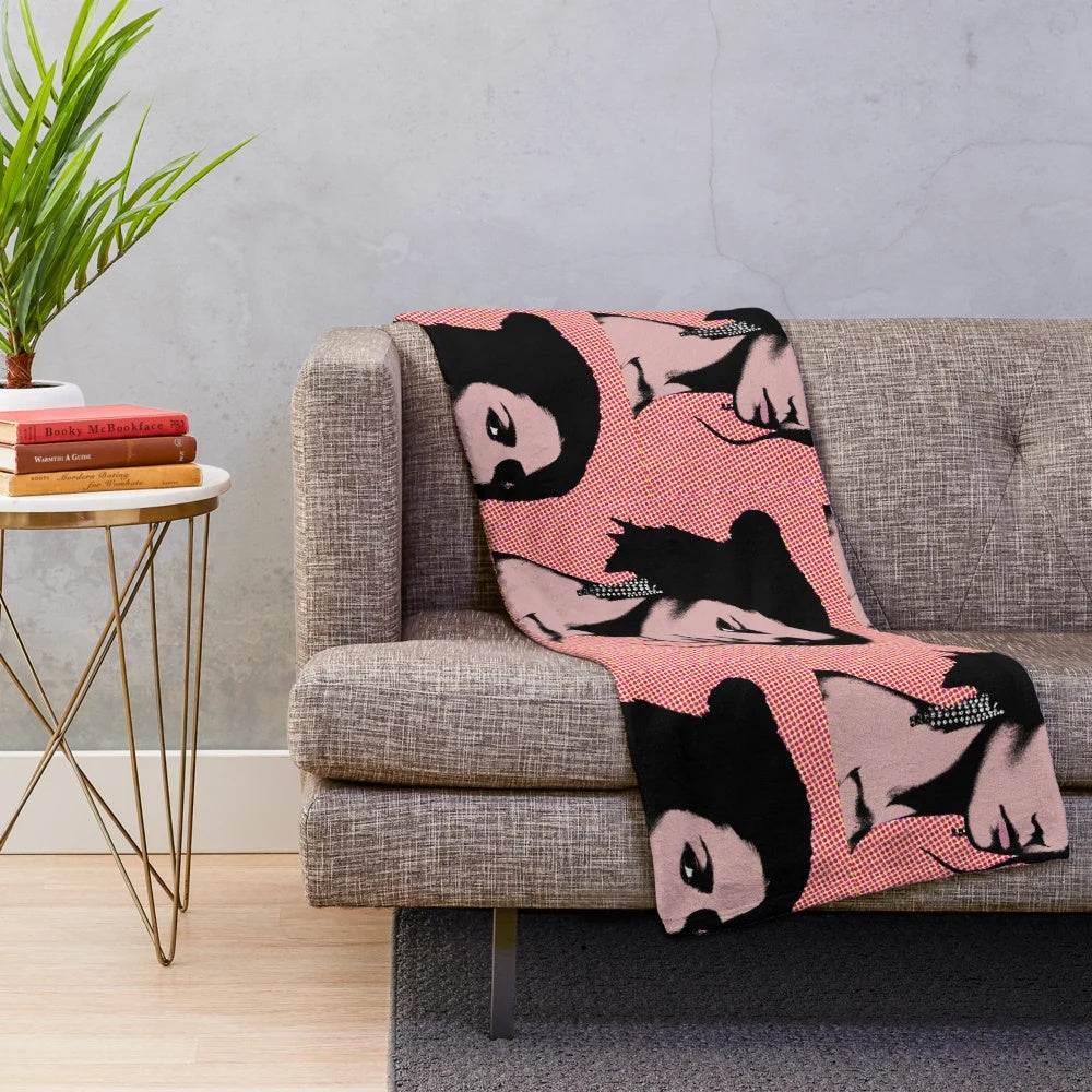 Marina pop art inspired plush blanket featuring colorful graphics