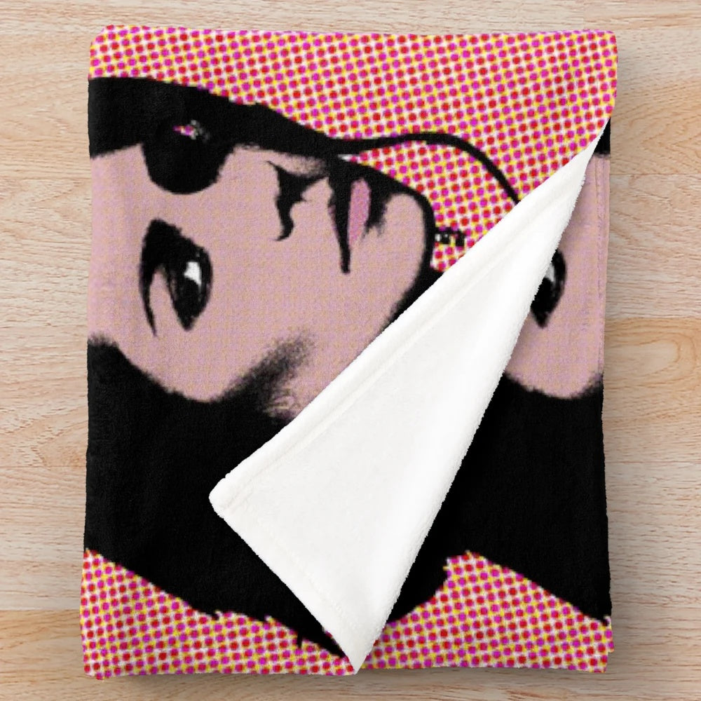 Marina pop art inspired plush blanket featuring colorful graphics