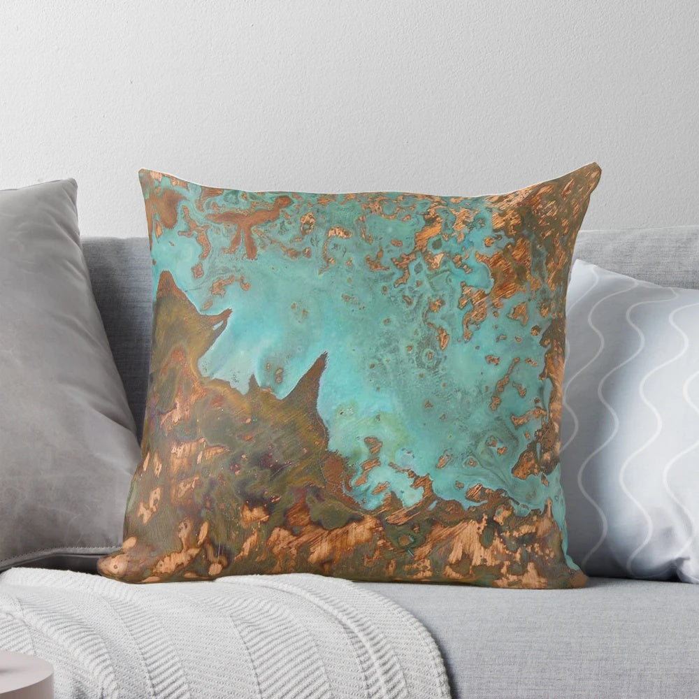 Marine rust copper pillow with a trendy design for modern home decor