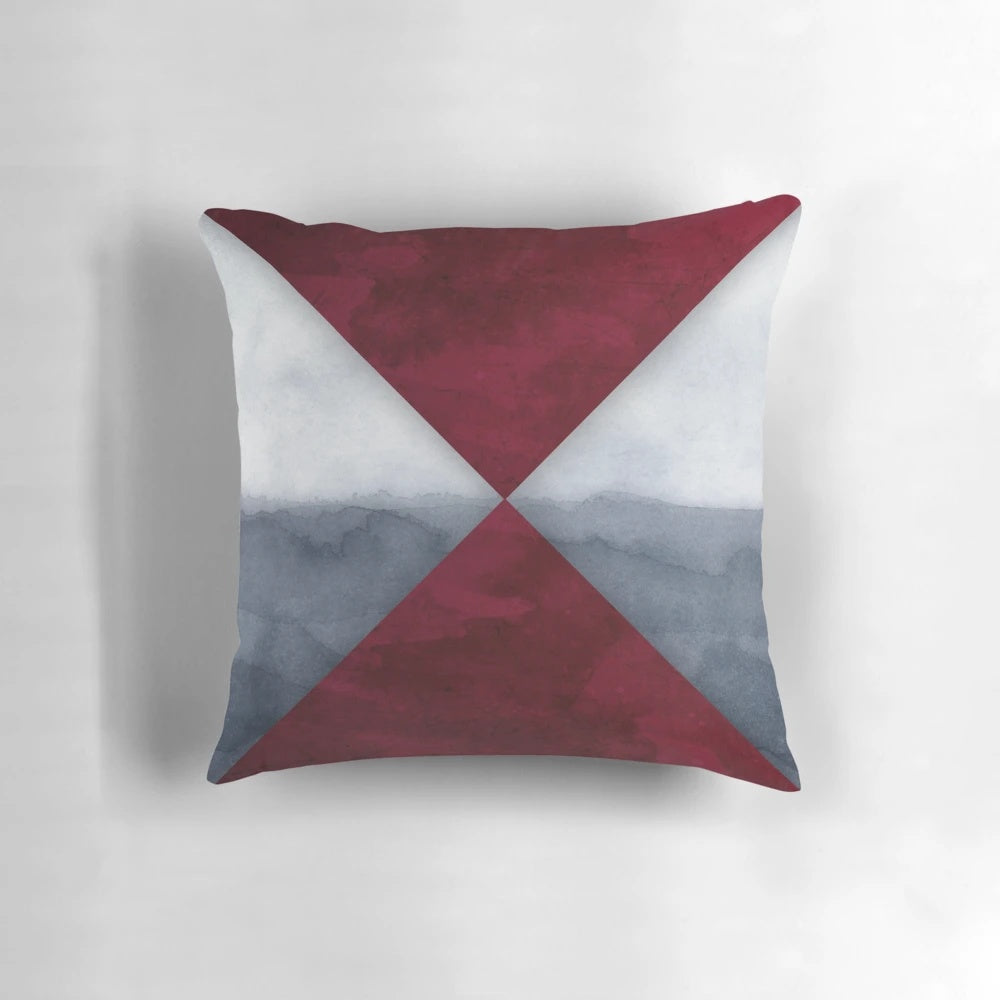 Maroon and grey decorative pillow for cozy home decor