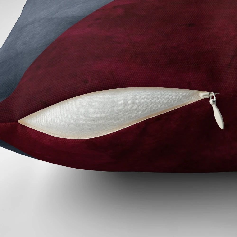 Maroon and grey decorative pillow for cozy home decor