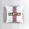 Martini-inspired racing stripe design pillow