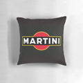 A minimalist throw pillow featuring a martini design in the iconic colors of the Italian flag.