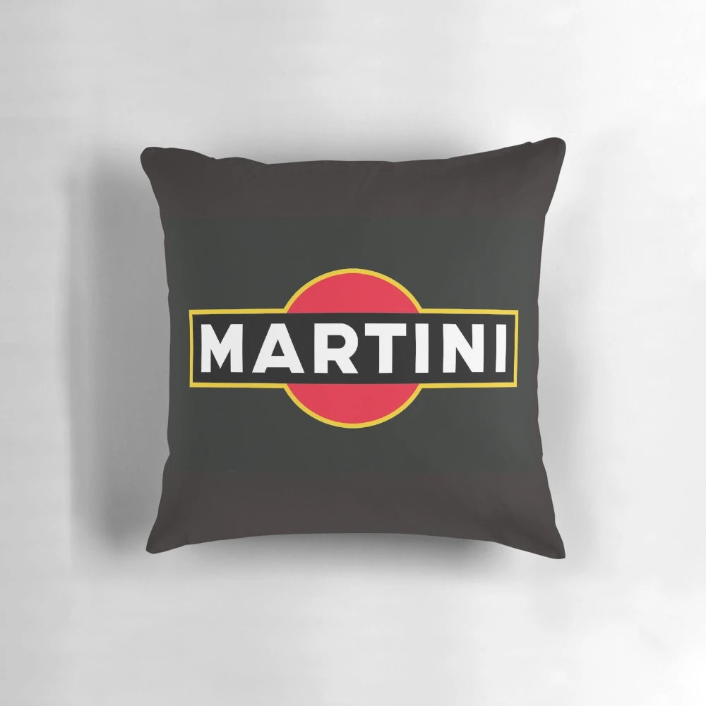 A minimalist throw pillow featuring a martini design in the iconic colors of the Italian flag.