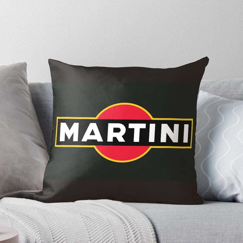 A minimalist throw pillow featuring a martini design in the iconic colors of the Italian flag.