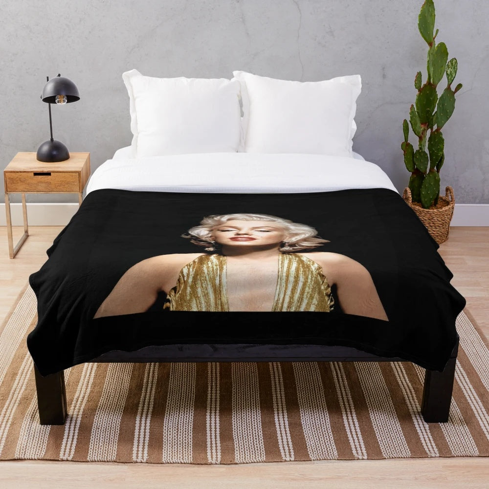 Marylin Monroe inspired plush blanket with pop art design