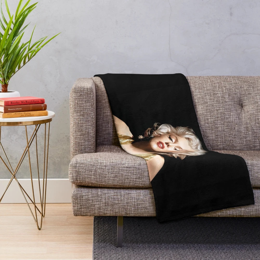 Marylin Monroe inspired plush blanket with pop art design