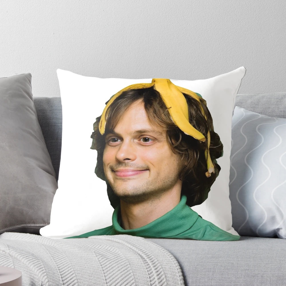 Soft, high-quality pillow featuring an image of actor Matthew Gray Gubler