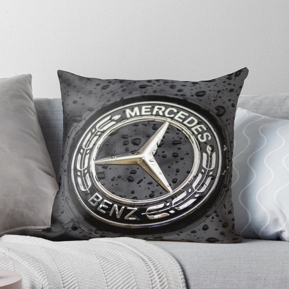 Soft and comfortable Mercedes logo pillow for car lovers