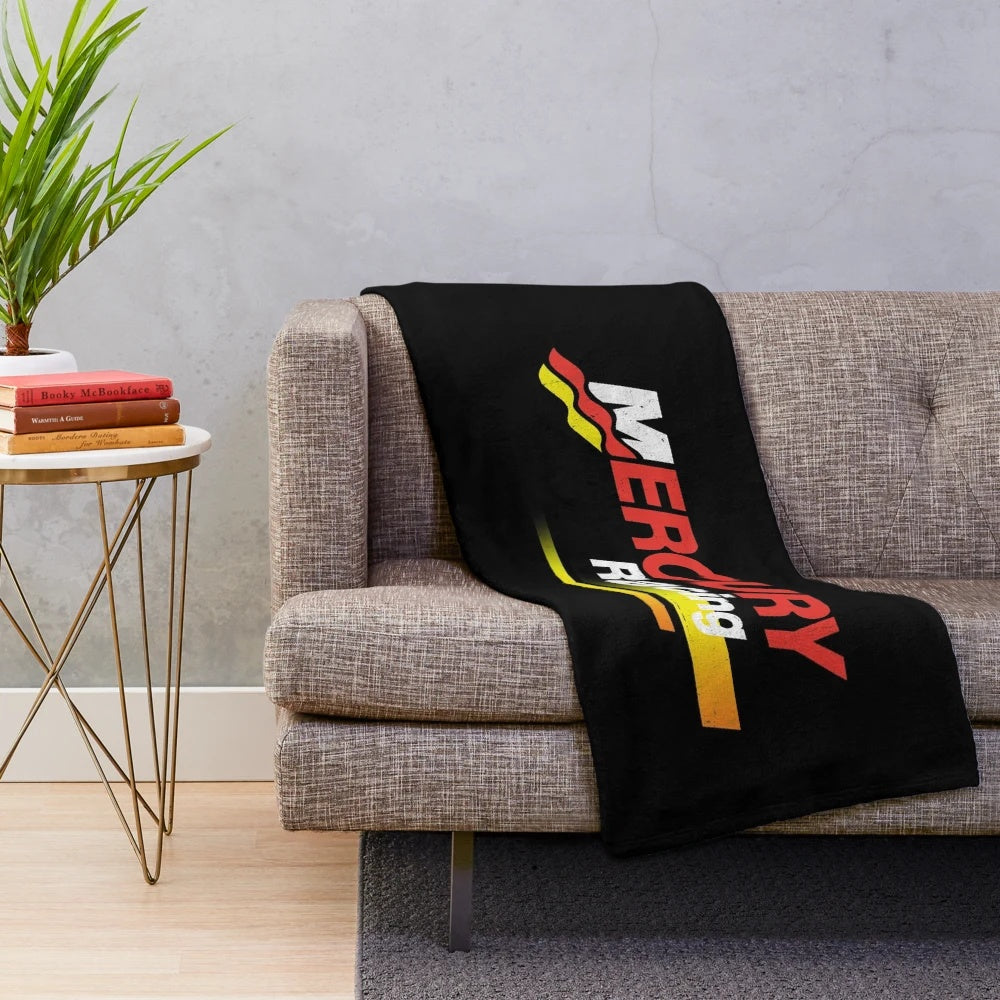 Mercury racing-themed plush blanket