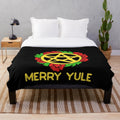 Merry Yule Plush Blanket with Pagan and Wiccan Designs