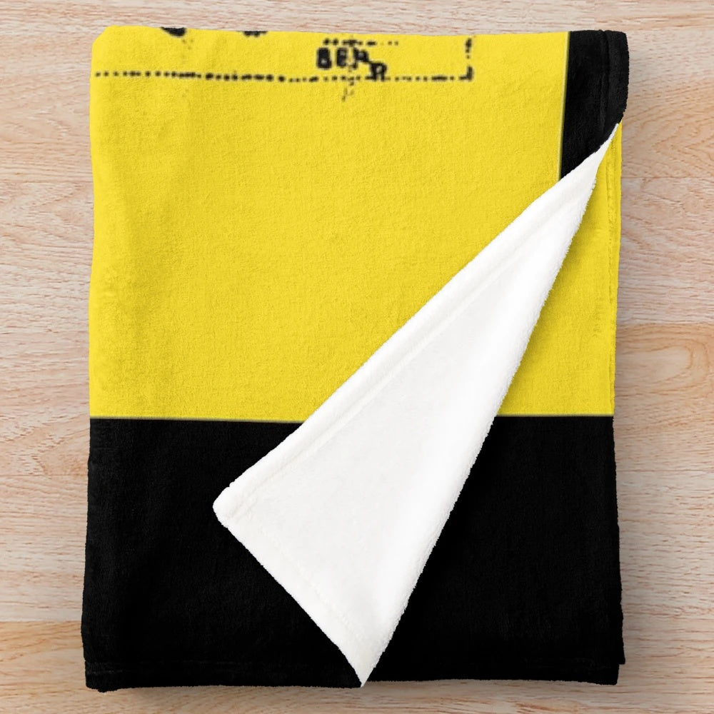 MGMT-inspired plush blanket featuring the band's logo and artwork