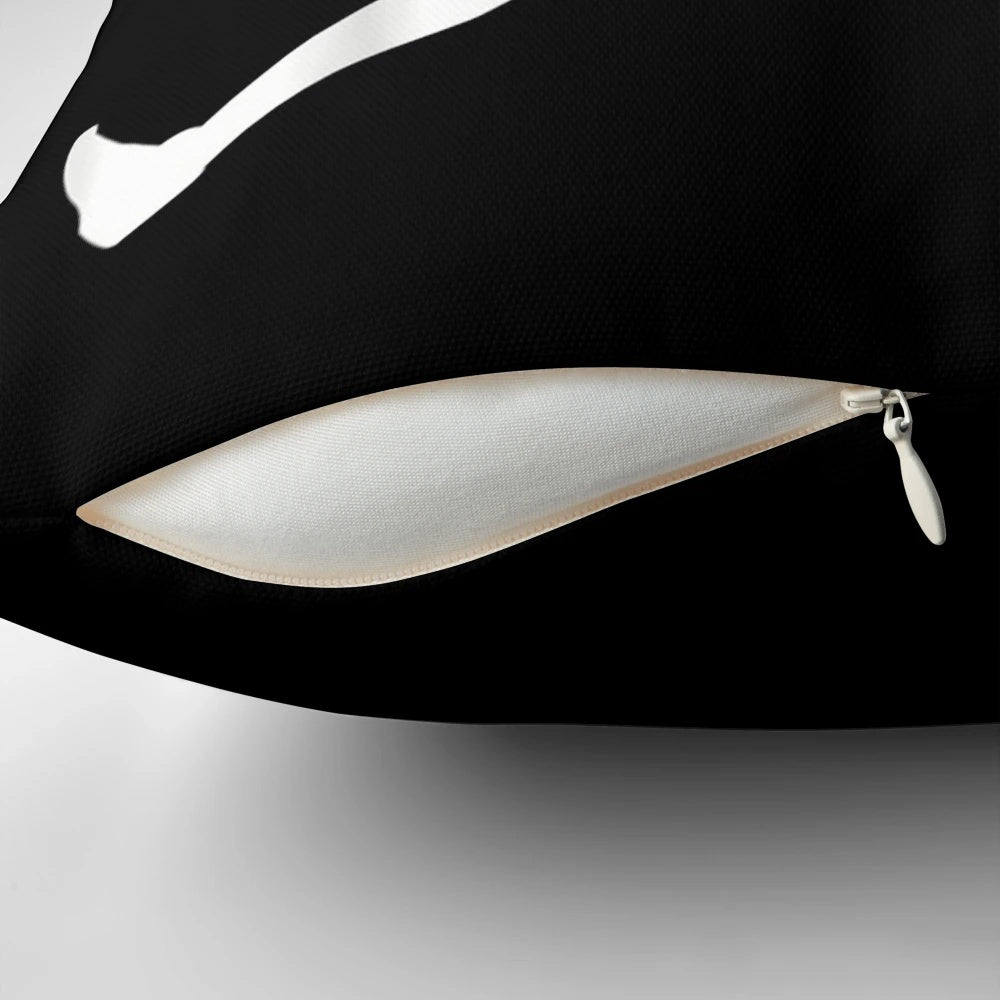 White decorative pillow featuring the iconic Michael Jordan dunk logo