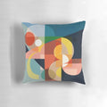 Set of four mid century design throw pillows with abstract patterns