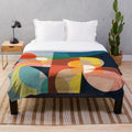 Mid century modern abstract design plush blanket