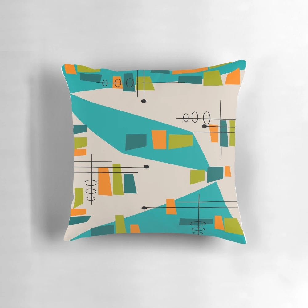 Mid-Century Modern Abstract Space Age Pillow