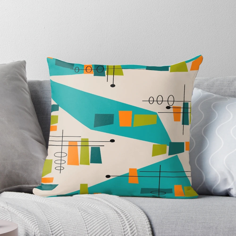 Mid-Century Modern Abstract Space Age Pillow