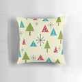 Decorative pillow featuring a mid century modern abstract Christmas tree design