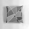 Gray, white and black modern geometric pattern throw pillow