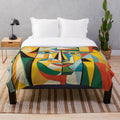 Cozy and soft modern plush blanket with abstract design for home decor