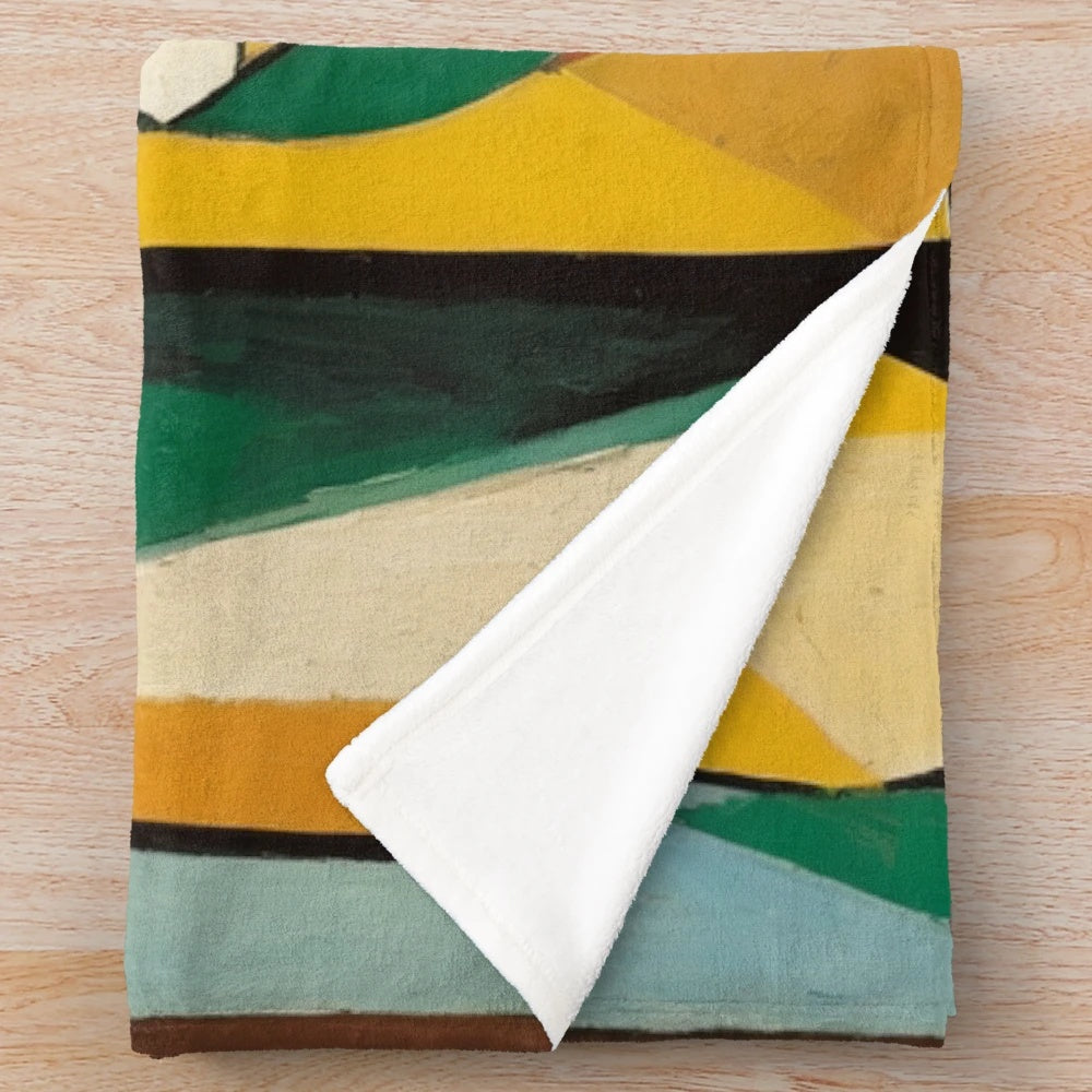 Cozy and soft modern plush blanket with abstract design for home decor
