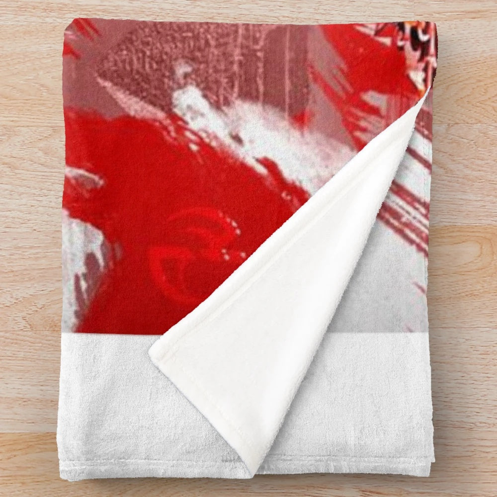 Mohamed Salah-inspired plush blanket with custom football player art design
