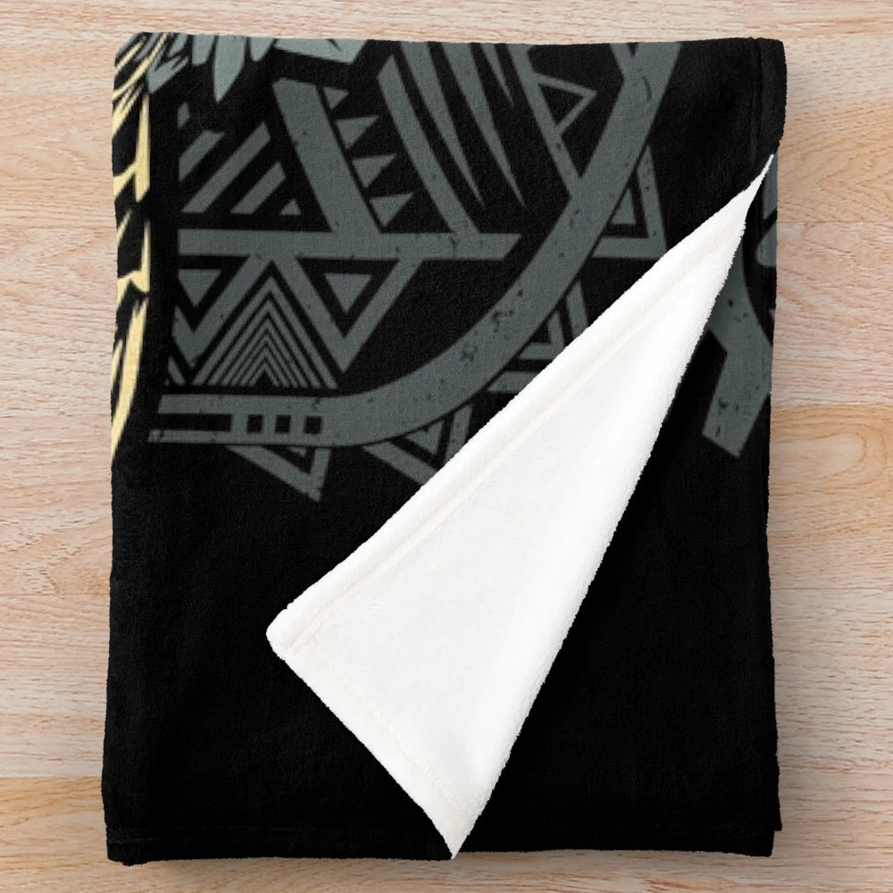 Monster Hunter inspired plush blanket featuring various monsters