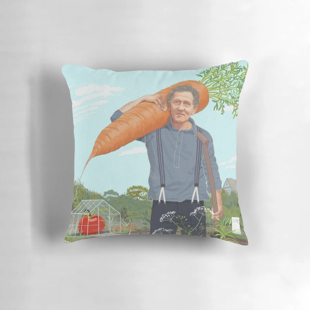 Monty Don-inspired decorative throw pillow with nature-inspired design