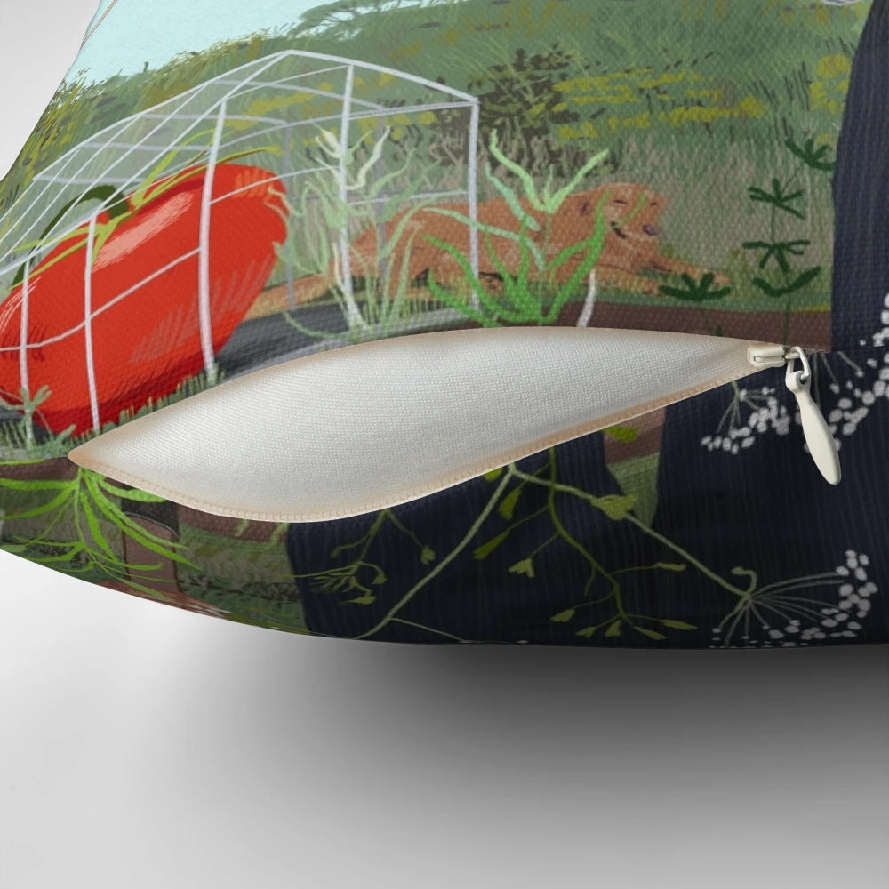 Monty Don-inspired decorative throw pillow with nature-inspired design