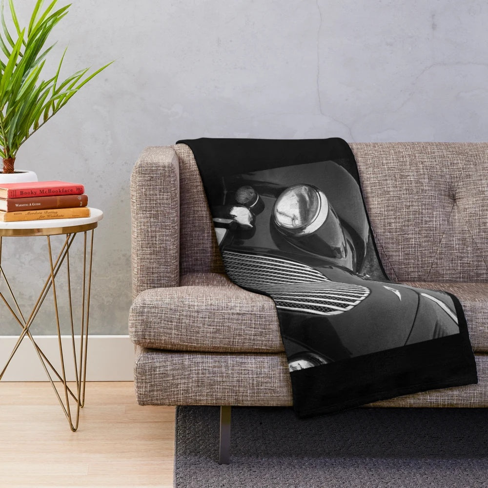 Morgan sports car inspired plush blanket
