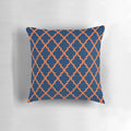 Navy blue and orange moroccan pattern pillow