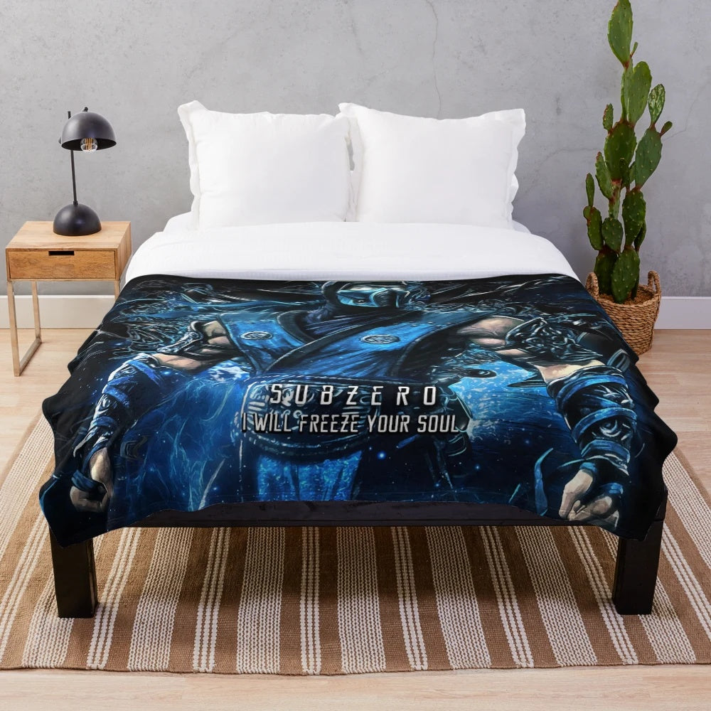 Mortal Kombat Sub Zero Inspired Plush Blanket