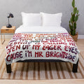 Mr Brightside inspired plush blanket featuring the iconic band The Killers