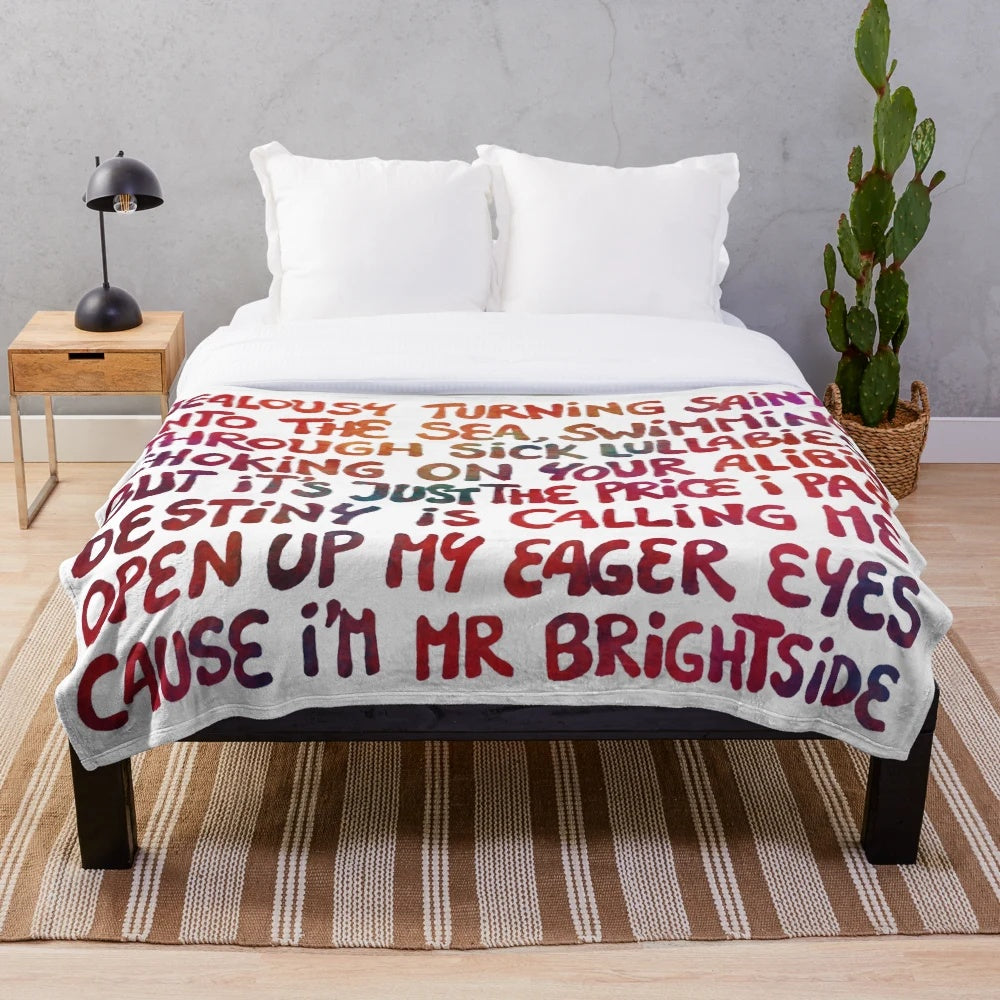 Mr Brightside inspired plush blanket featuring the iconic band The Killers
