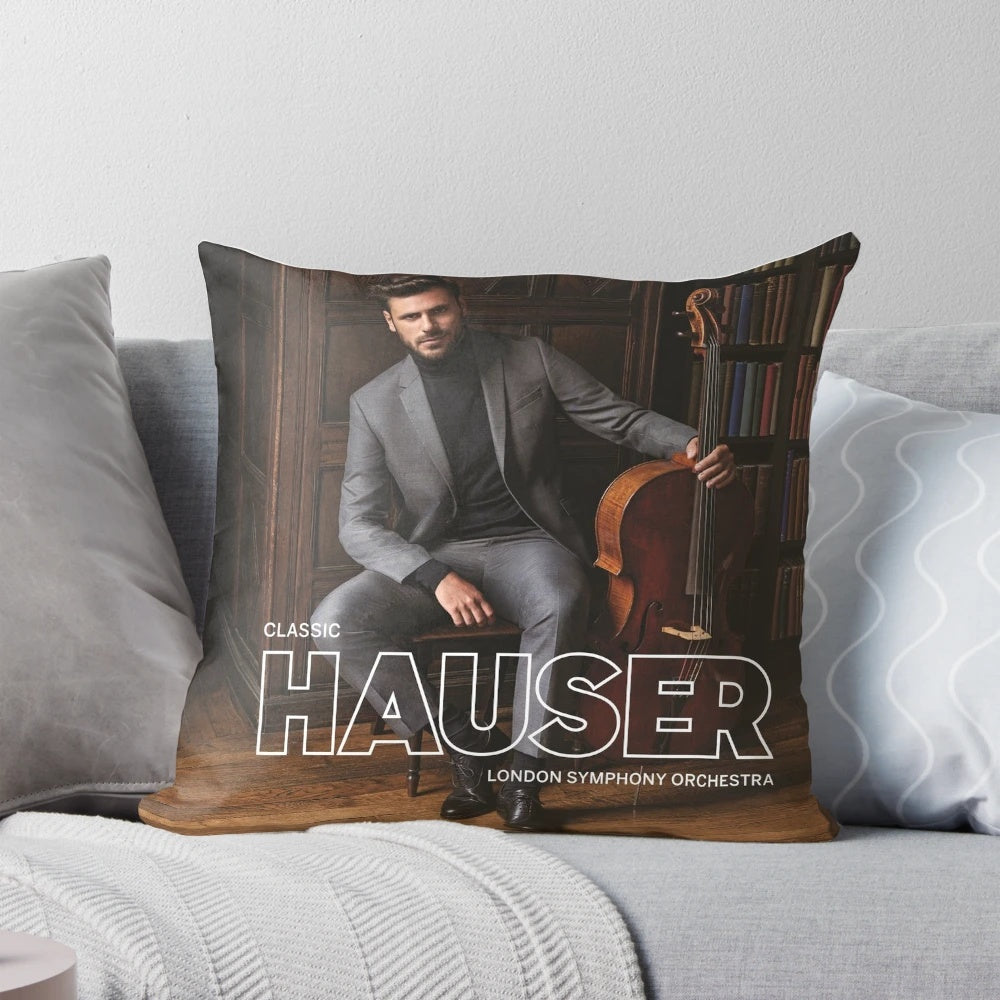 Stylish pillow featuring a design inspired by renowned cellist Hauser na Cellos