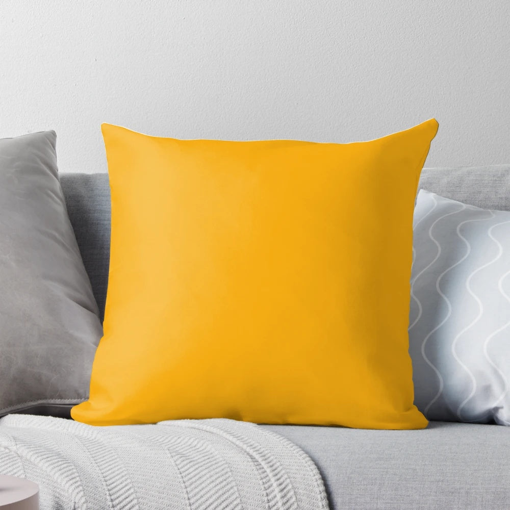 Mustard yellow decorative pillow with a minimalist, modern design
