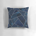 Navy and grey geometric patterned decorative pillow for living room, bedroom or couch