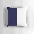 Navy blue and white striped decorative pillow