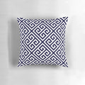 Navy blue and white diagonal pattern pillow
