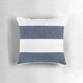 Navy blue and white striped decorative pillow