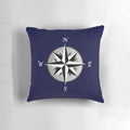 Navy blue and white compass rose decorative pillow