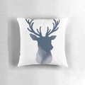 Navy blue deer head pillow with abstract design for modern home decor