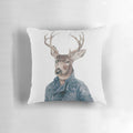 Navy blue deer art pillow with a minimalist, Scandinavian-inspired design